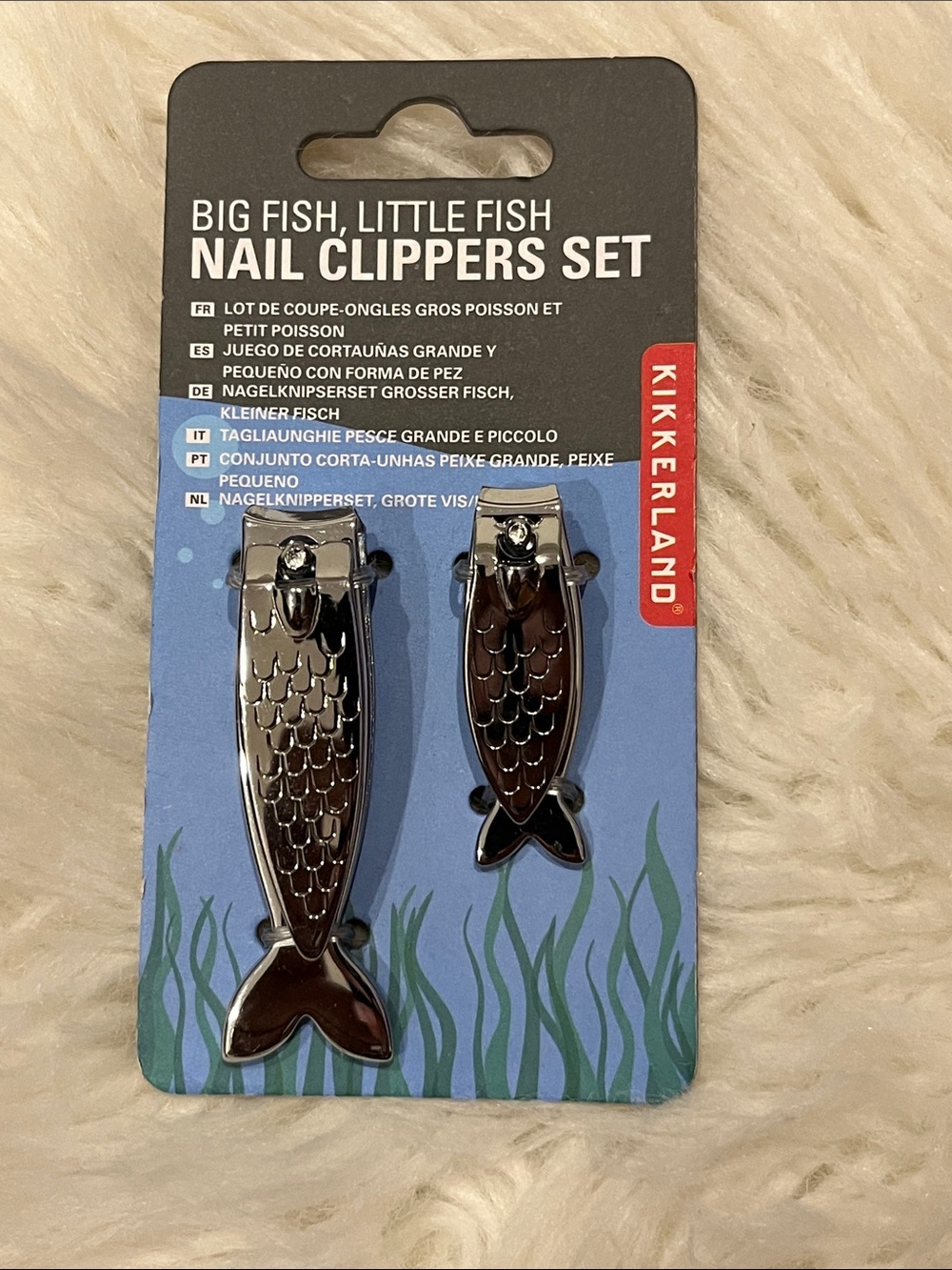 Kikkerland Chrome Fish Nail Clipper Set